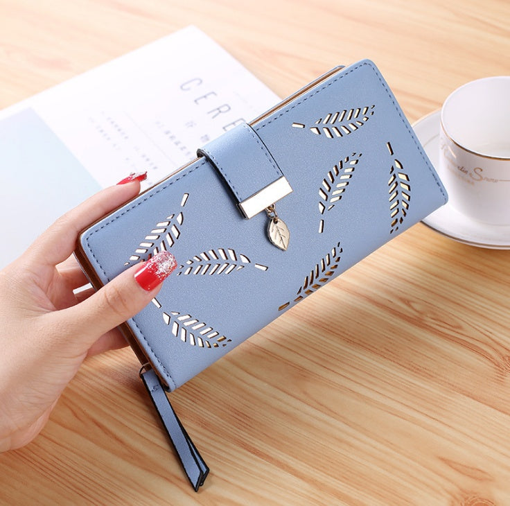 Gold Hollow Leaves Pouch Wallet - orevele