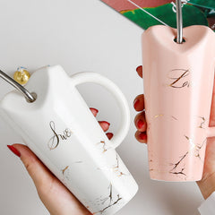 Heart-shaped couple ceramic cup - orevele