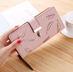 Gold Hollow Leaves Pouch Wallet - orevele