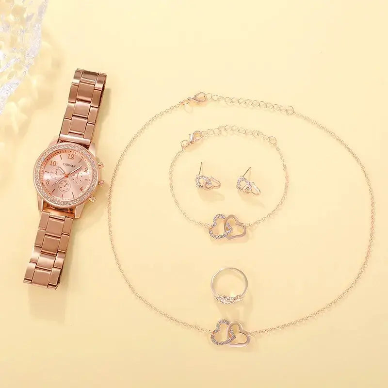 Rose Gold Elegance Watch Ensemble - orevele