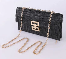Load image into Gallery viewer, Women&#39;s Chain Flap Screw Lock Straw Bag - orevele