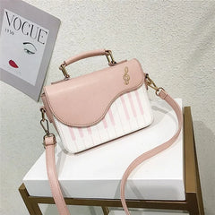 Chic Piano Motif Leather Bag - orevele