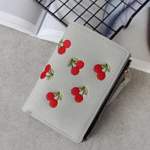 Load image into Gallery viewer, Cherry Embroidered Zip Wallet - orevele