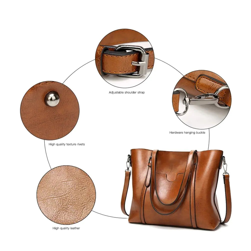 Chic Leather Shoulder Bag - orevele