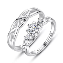 Load image into Gallery viewer, Simple Diamond-studded Couple Rings - orevele