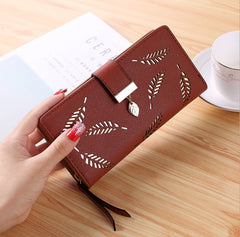 Gold Hollow Leaves Pouch Wallet - orevele