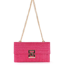 Load image into Gallery viewer, Women&#39;s Chain Flap Screw Lock Straw Bag - orevele