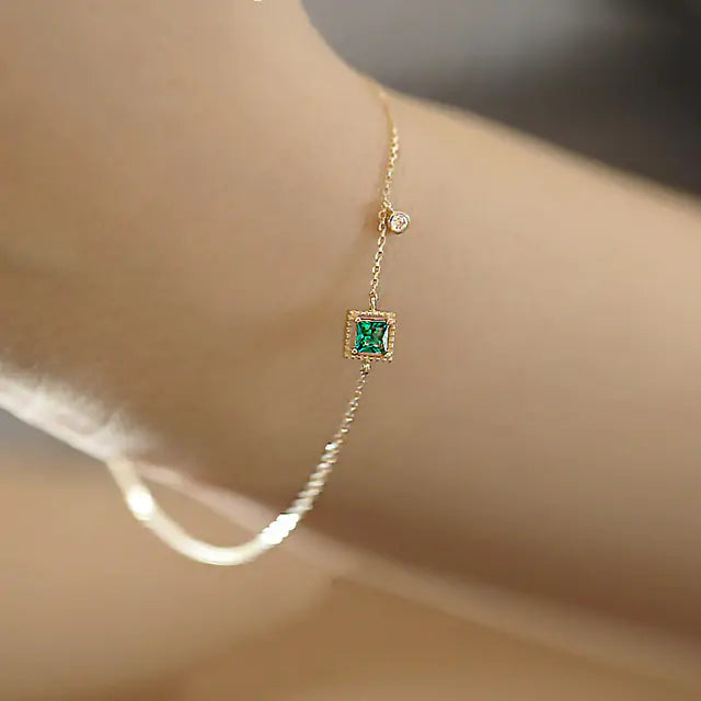 Emerald Shine Chain Bracelet - orevele