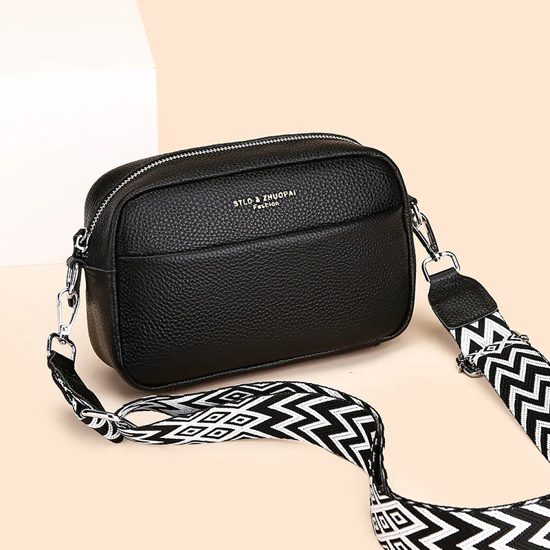 Leather One-shoulder Crossbody Bag - orevele