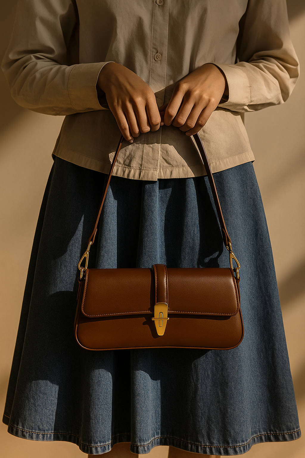 Classic Buckle Baguette Bag - orevele