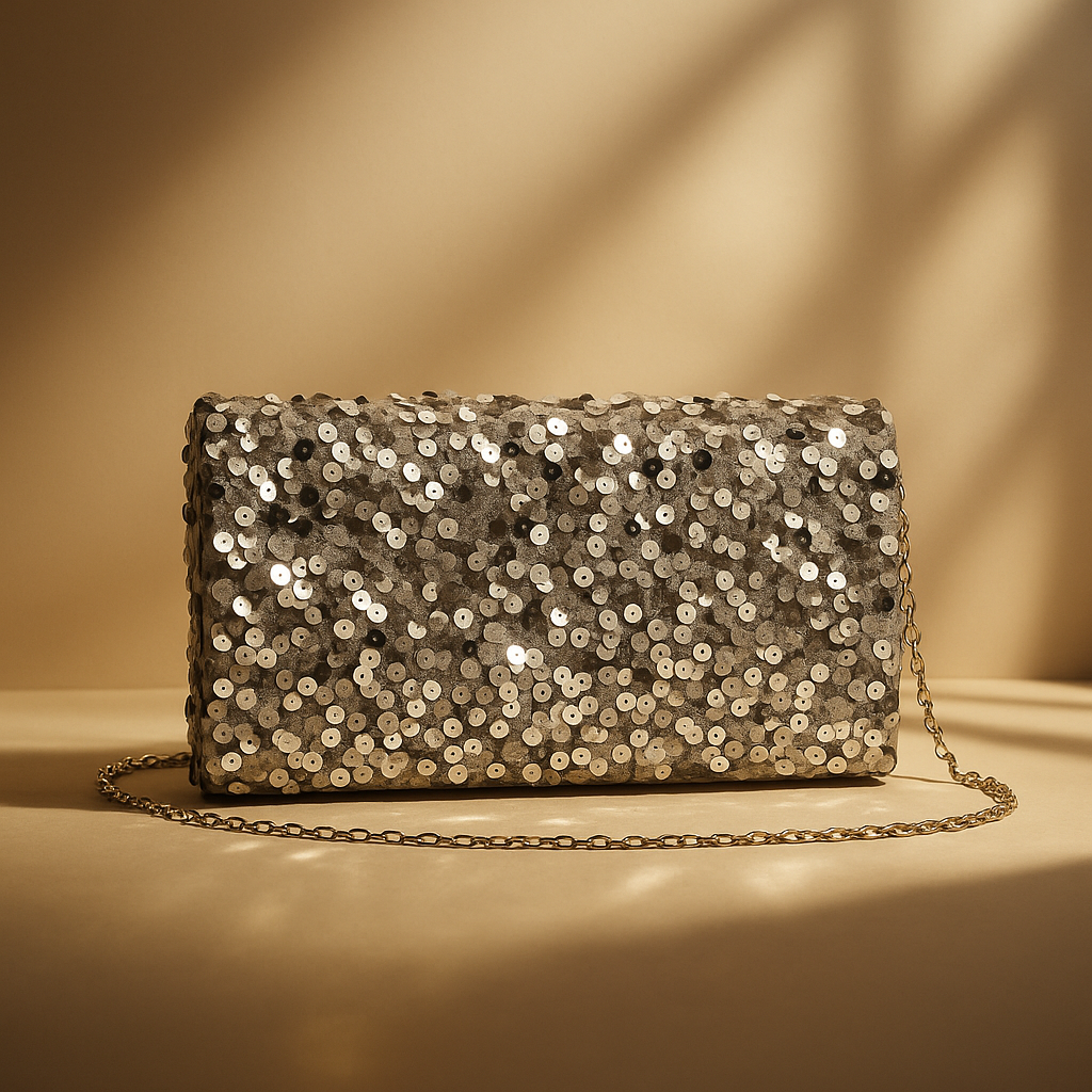 GlimmerArc Sequin Clutch - orevele