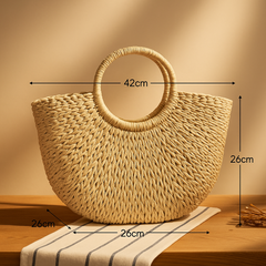 Solara Woven Crescent Tote - orevele