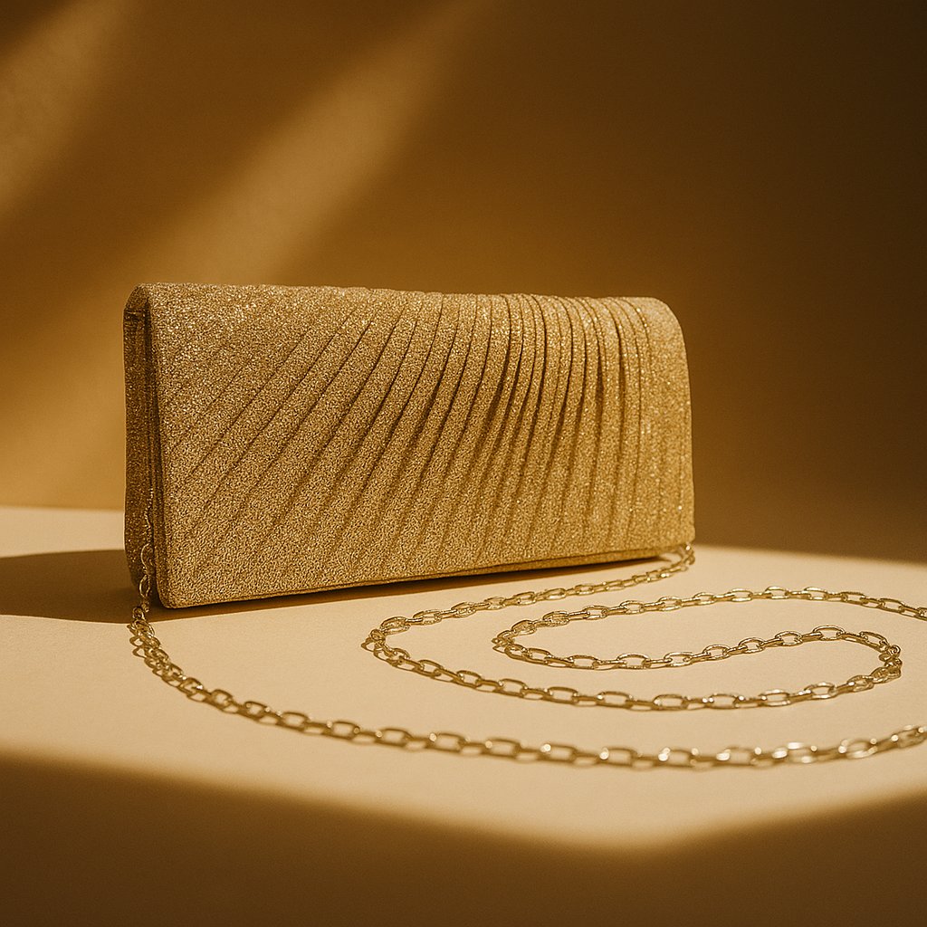 GlitzFold Metallic Clutch - orevele