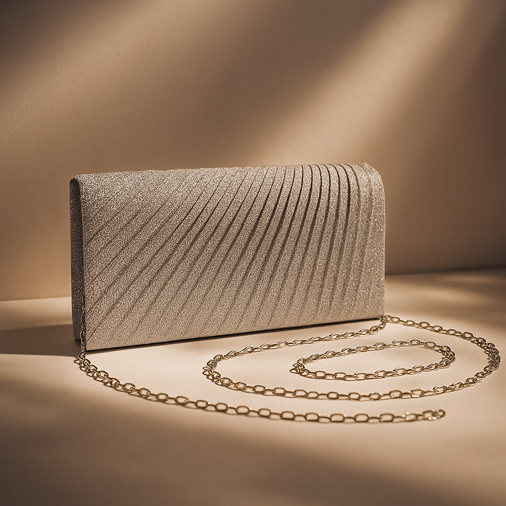 GlitzFold Metallic Clutch - orevele