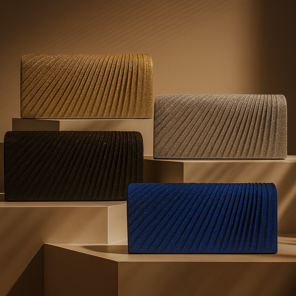 GlitzFold Metallic Clutch - orevele