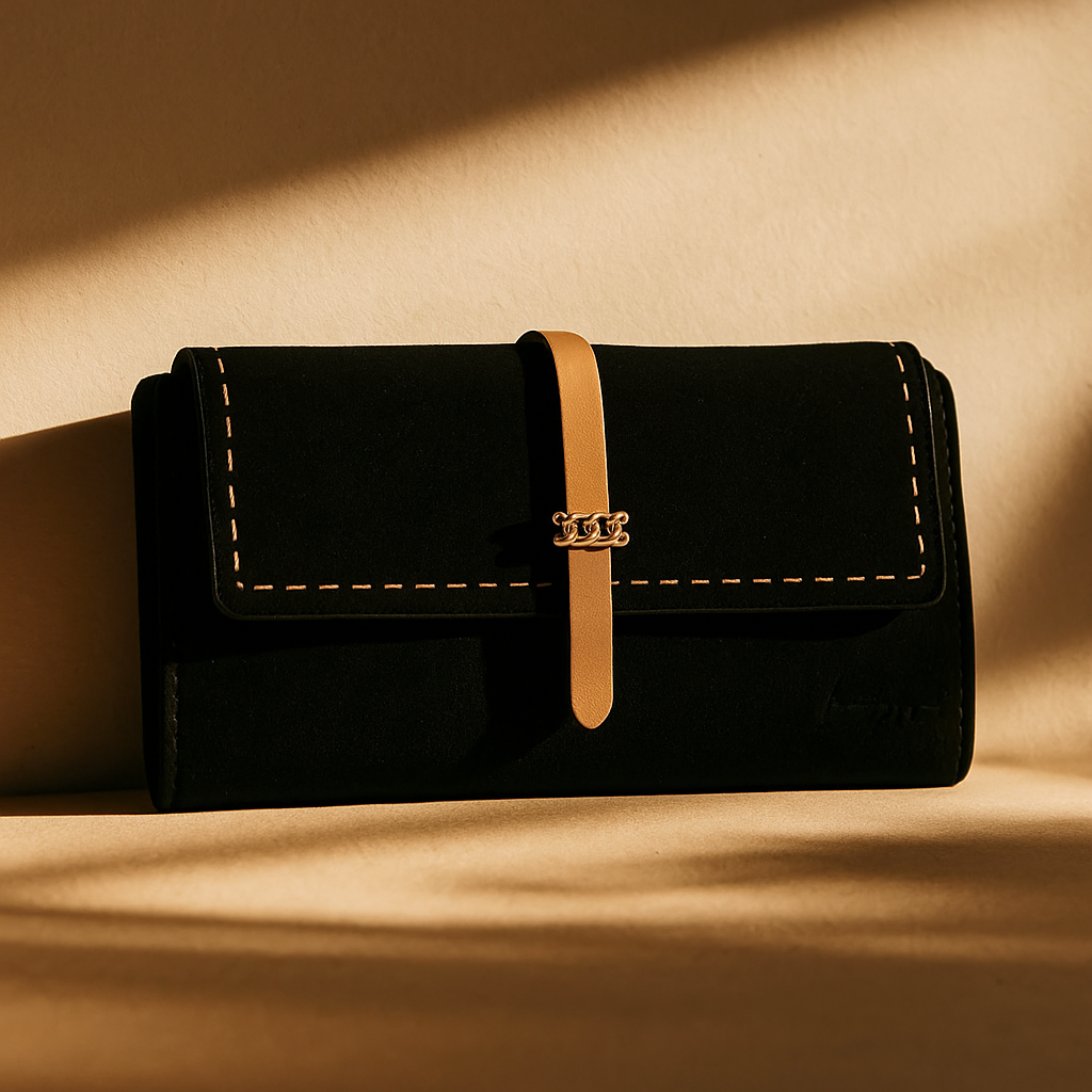 Elegante Geldbörse mit Kettendetail