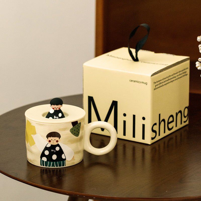 Adorable Peekaboo Character Ceramic Mug - orevele
