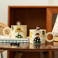 Adorable Peekaboo Character Ceramic Mug - orevele