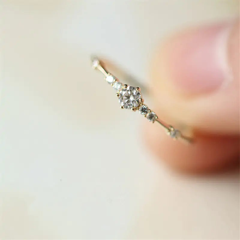 Elegant Crystal Bridal Ring - orevele