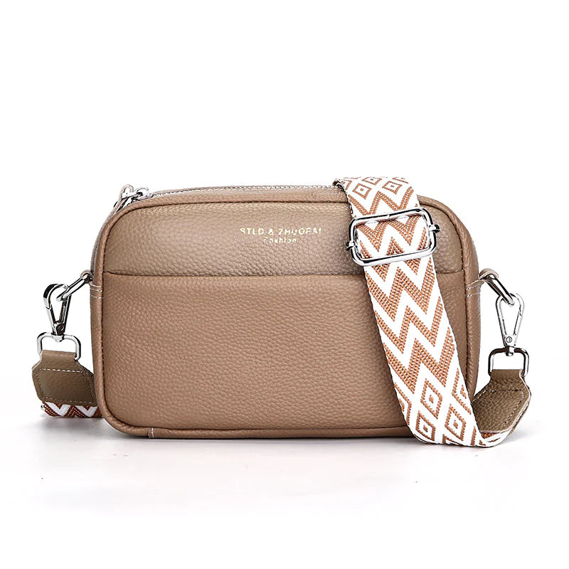 Leather One-shoulder Crossbody Bag - orevele