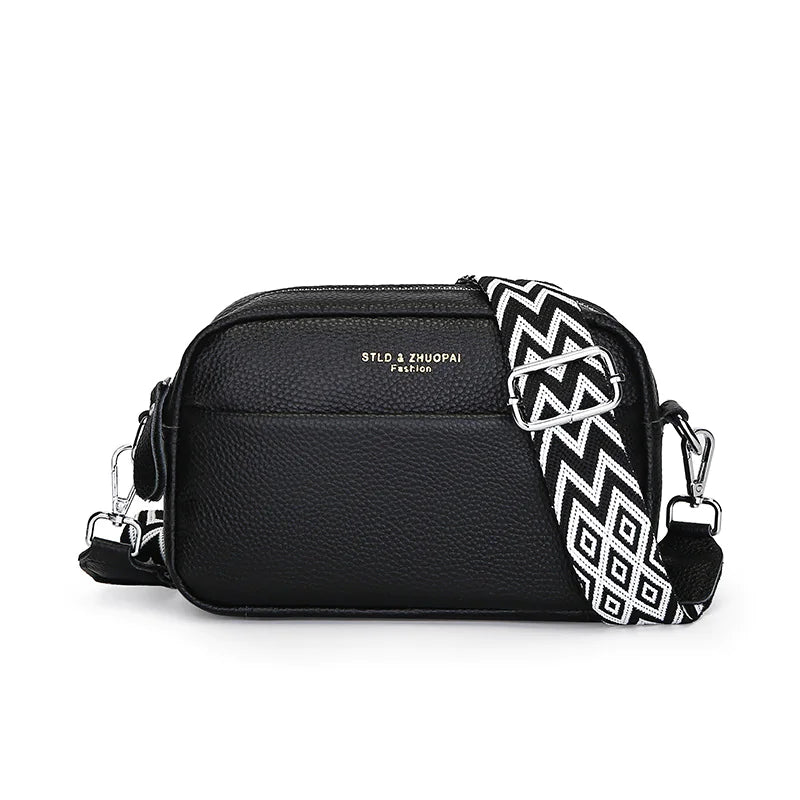 Leather One-shoulder Crossbody Bag - orevele