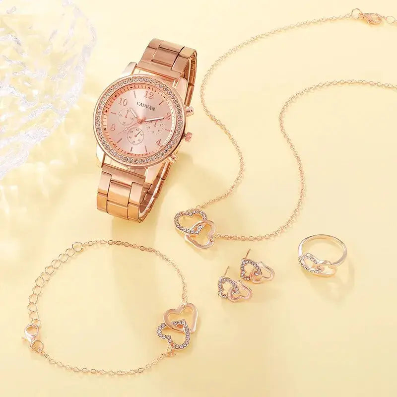 Rose Gold Elegance Watch Ensemble - orevele