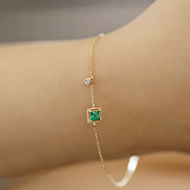 Emerald Shine Chain Bracelet - orevele