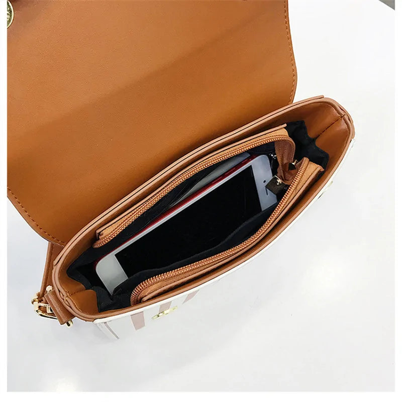 Chic Piano Motif Leather Bag - orevele