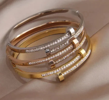 Zircon Studded Nail Bracelet - orevele