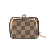 Elegant Checkered Clasp Wallet