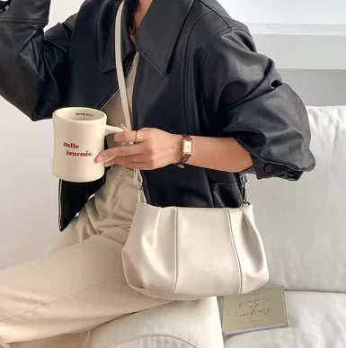 Chic Pleated Crossbody Bag - orevele